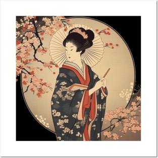 Elegant Geisha - Japanese Art and Culture Inspired Design Posters and Art